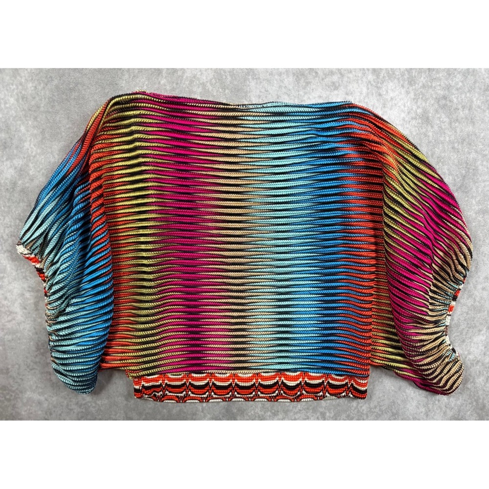 Alberto Makali Womens Medium Top Multicolor Ribbed Knit Dolman Boat Neck Crop - Picture 2 of 9